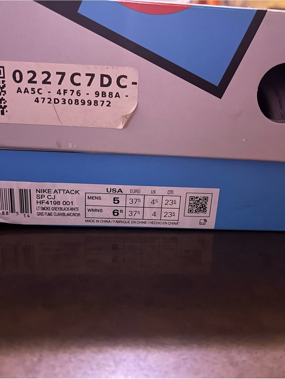 Nike Kids Gray and Black Low-Top Travis Scott 5 kids or 6.5 women. New in box.